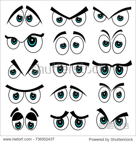 cartoon eyes in vector illustration - 站酷海洛正版图片, 视频