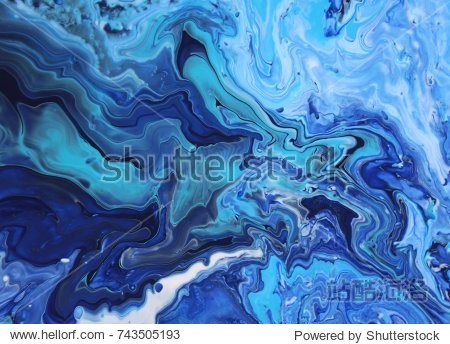 Dark blue marble color mix  fluid art painting