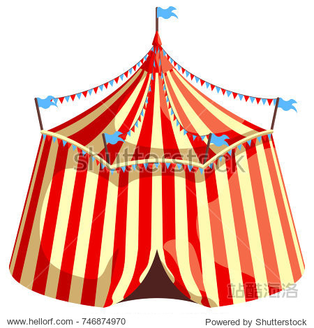 circus tent isolated on white background.