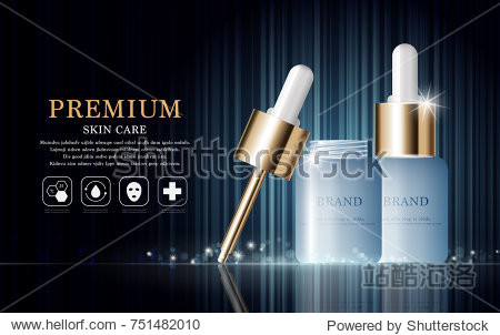 Hydrating facial serum for annual sale or festival sale. blue and gold ...