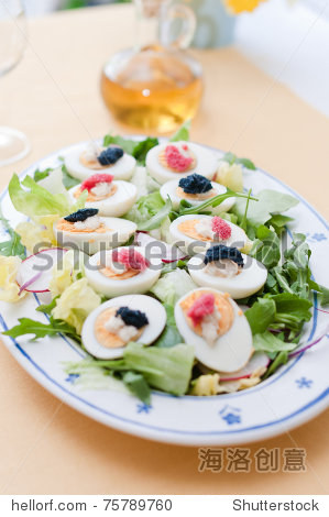 boiled eggs with red and black caviar - 图片素材 - 站酷海洛plus