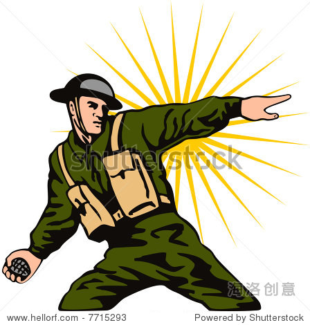 world war two soldier about to throw a grenade