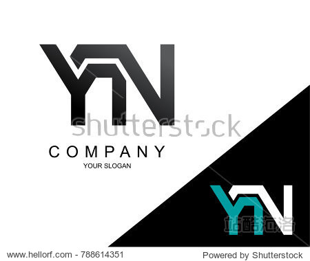 letter yn logo icon design template element