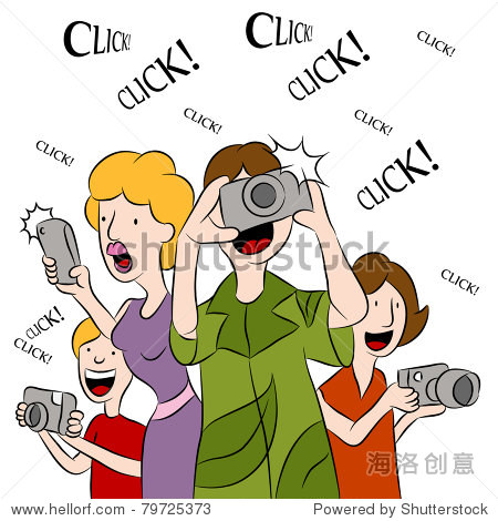 an image of people taking pictures with cameras.