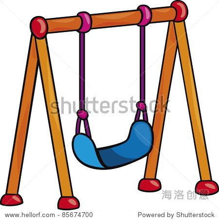 garden swing cartoon illustration