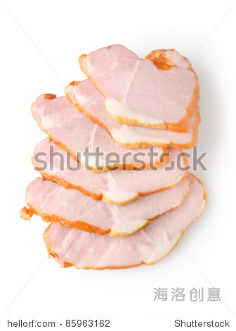 sliced ham isolated on a white background - 图片素材 - 站酷海洛