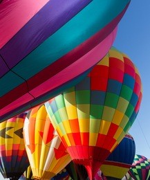 colorful hot air balloon interior