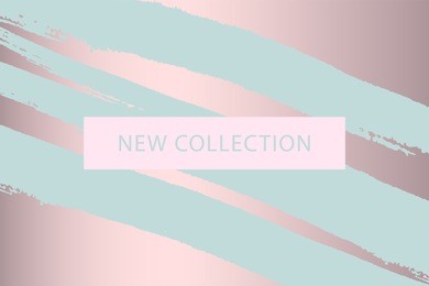 new collection fashion header. gold and pastel blush. elegant with hand drawn brush texture in pastel. great for advertising, social media, web, blog, flyer, poster, brochure, invitation, cover