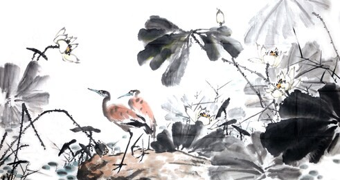 chinese ink and wash painting.