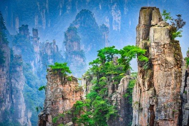 landscape of zhangjiajie. located in wulingyuan scenic and historic interest area, hunan, china.