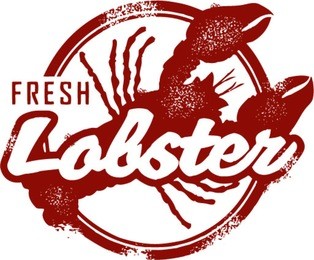 vintage style fresh lobster stamp