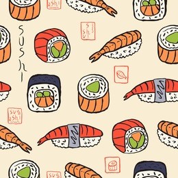 sushi seamless pattern