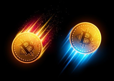 bitcoins flies up and down. 