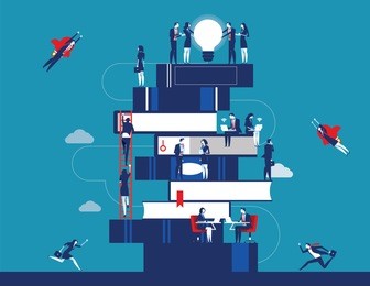 people and book. business person for learning to success. concept business vector illustration. flat character design.