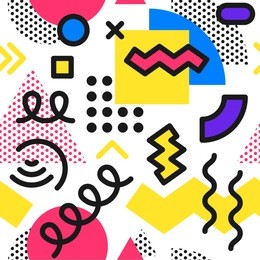 memphis seamless pattern. abstract colorful geometric background
