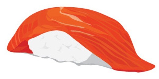 japanese cuisine. salmon sushi isolated on white background  illustration vector eps 8