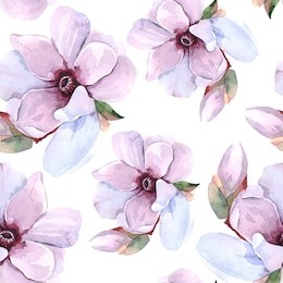 seamless watercolor romantic floral pattern on a white background