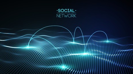 network connection concept blue vector illustration. futuristic hexagon perspective wide angle lanscape. futuristic honeycomb concept. 3d landscape. big data digital background.