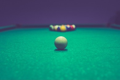 billiard layers are set up by the pyramid on a billiard table