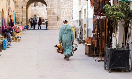 shops in the city of essaouira, morocco