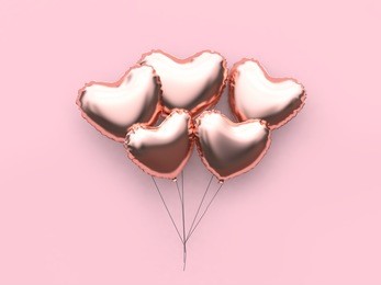 abstract metallic heart balloon valentine concept 3d rendering