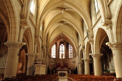 france, the interior of the church of vigny in val d oise