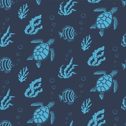 seamless underwater pattern. vector illustration.