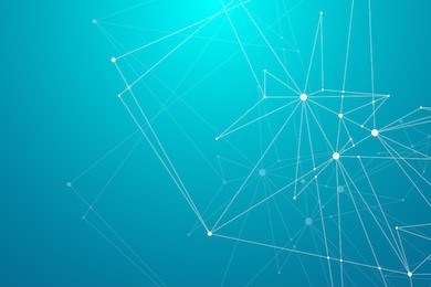 abstract polygonal background with connected lines and dots. minimalistic geometric pattern. molecule structure and communication. graphic plexus background. science, medicine, technology concept