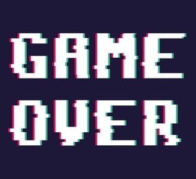game over glitch design vector icon illustration