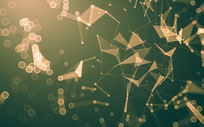 abstract polygonal space low poly dark background with connecting dots and lines. connection structure. 3d rendering