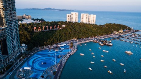 aerial view of  pattaya , thailand .