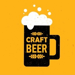 mug with beer and text. craft beer