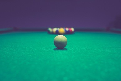 billiard layers are set up by the pyramid on a billiard table