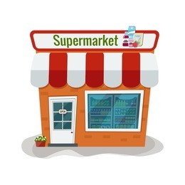 vector illustration of grocery store. supermarket illustration. flat design.