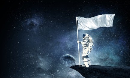 pioneer of space. mixed media