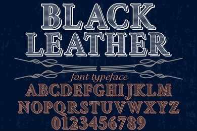 vintage font typeface handcrafted vector named black leather