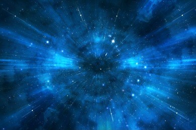 space travel trough universe and galaxy at the speed of light