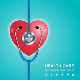 stethoscope, heart and heartbeat flat icons in medicine, medical, health, cross, healthcare decoration for flyers, poster, web, banner, and card vector illustration