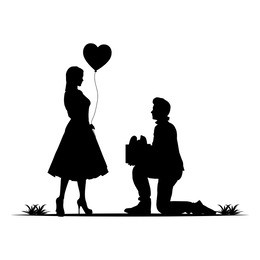 vector silhouette of a couple in love. happy valentines illustration