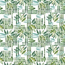 bamboo plant watercolor seamless pattern
