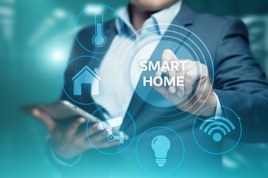 smart home automation control system. innovation technology internet network concept.