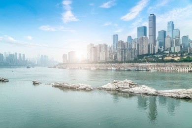 urban architectural landscape and skyline in chongqing