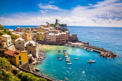 amazing view of vernazza - cinque terre, la spezia province, liguria region, italy, europe