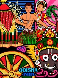 vector design of colorful culutral display of state odisha in india