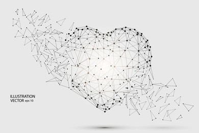 abstract polygonal heart. valentine's day. vector eps 10.