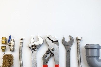 plumbing tools and equipment top view
