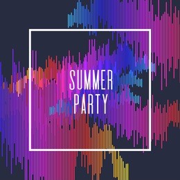 summer party poster. colored stripes on dark background. vector illustration.
