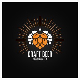 beer hops logo on black background