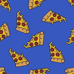 pizza seamless doodle pattern