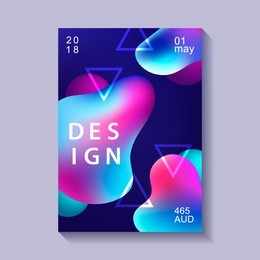 creative design poster. modern style abstraction backgrounds. abstract background of liquid color shapes. fluid shapes composition. futuristic design cover. vector illustration.
